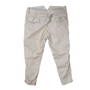 Vivien Ramsay 31 XL 36” Beige Tan Silk Capri Pants Paper bag Waist Curvy Retro